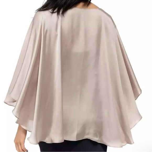 Giani Bernini Women's Satin Capelet Evening Wrap with Closure. NWT Nude Color - Picture 2 of 7